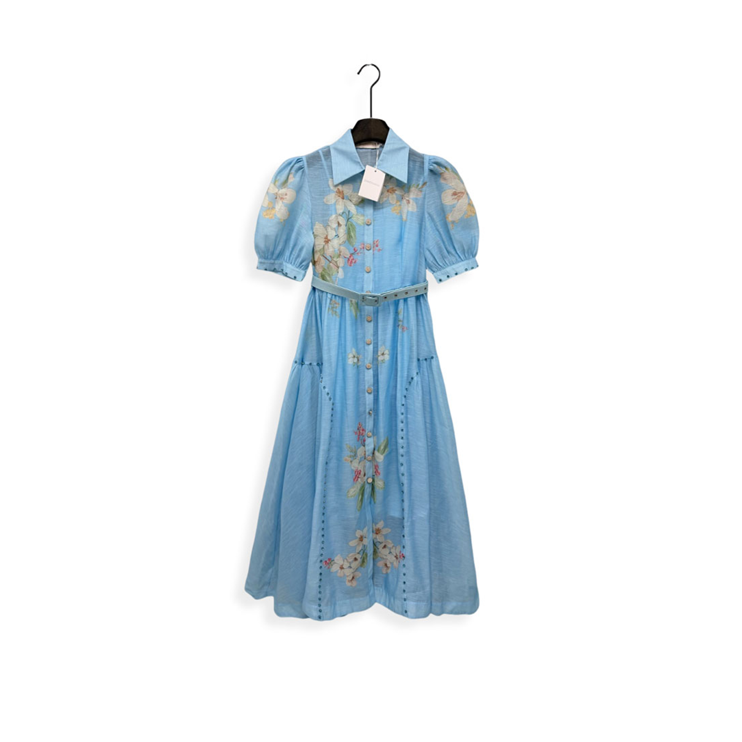 ZIMMERMANN FLORAL BEADED SHIRT DRESS 